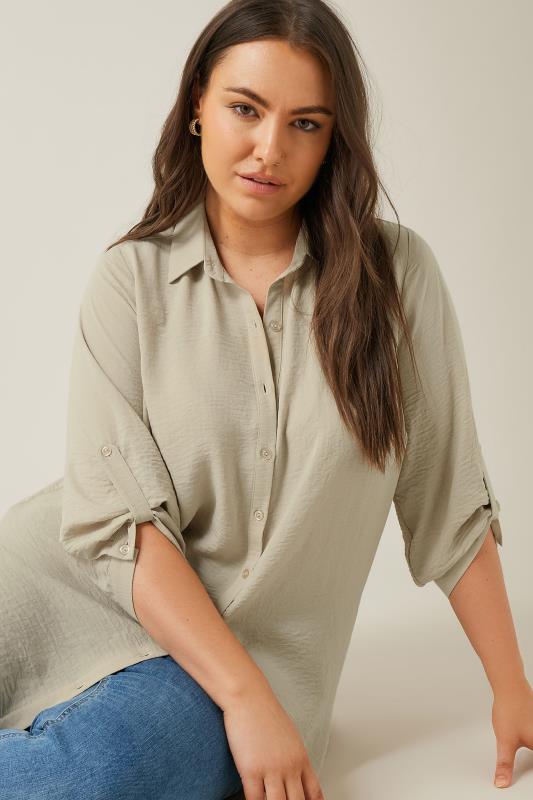 Evans EVANS Curve Natural Brown Tab Sleeve Shirt