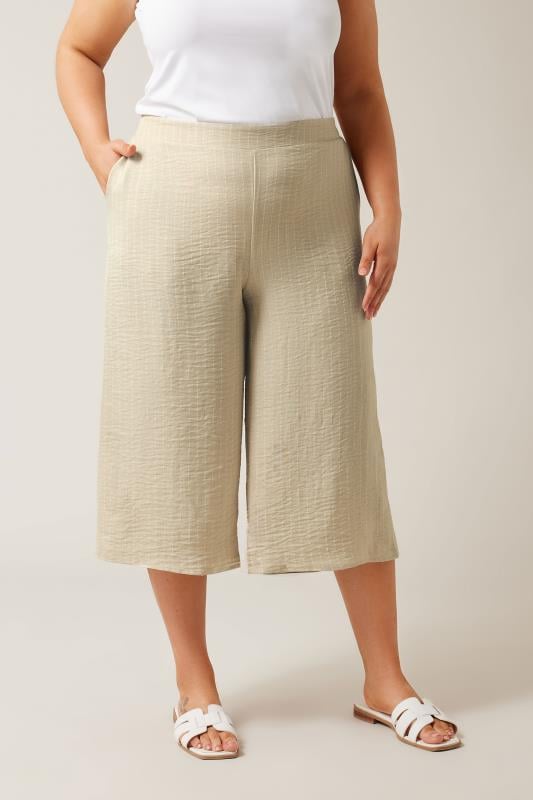 evans EVANS Curve Natural Brown Wide Leg Culottes
