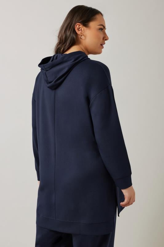Evans EVANS Curve Navy Blue Luxe Drawstring Hoodie