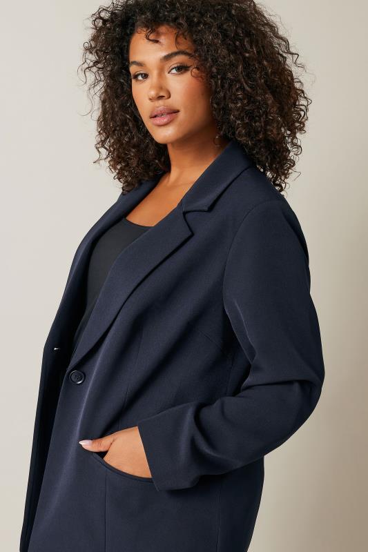 Evans EVANS Curve Navy Blue Single Breasted Blazer