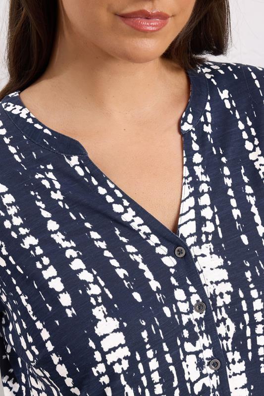 Evans EVANS Curve Navy Blue Tie Dye Cotton Dress