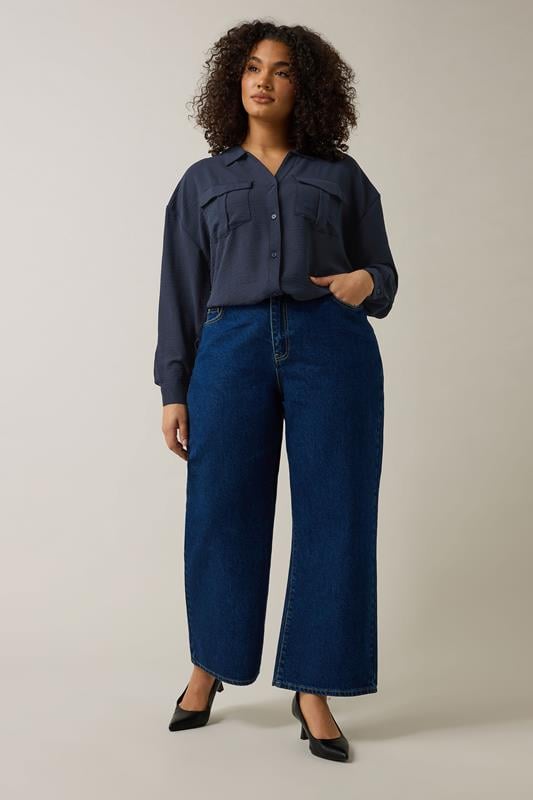 Evans EVANS Curve Navy Blue Utility Pocket Shirt