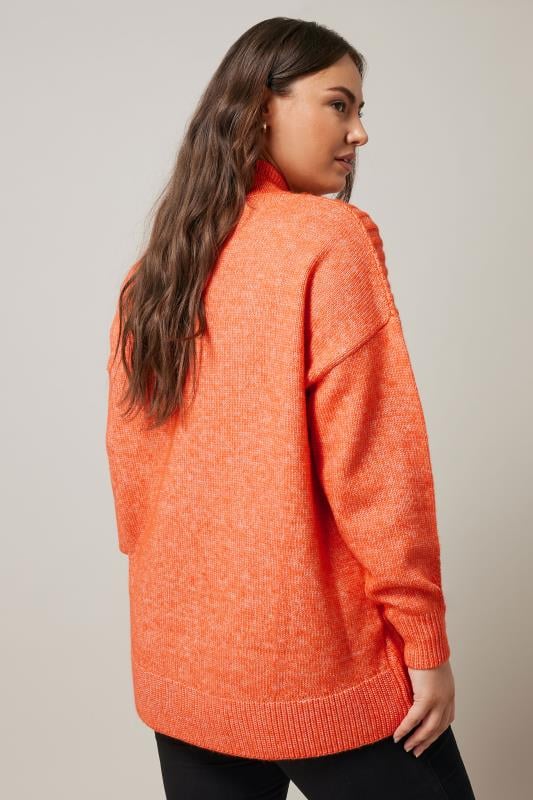 Evans EVANS Curve Orange High Neck Knitted Jumper