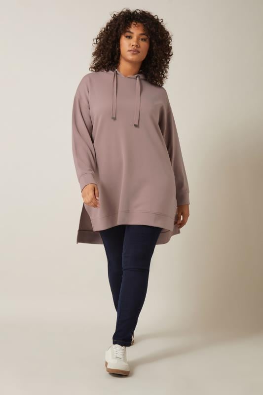 Evans EVANS Curve Pink Luxe Drawstring Hoodie