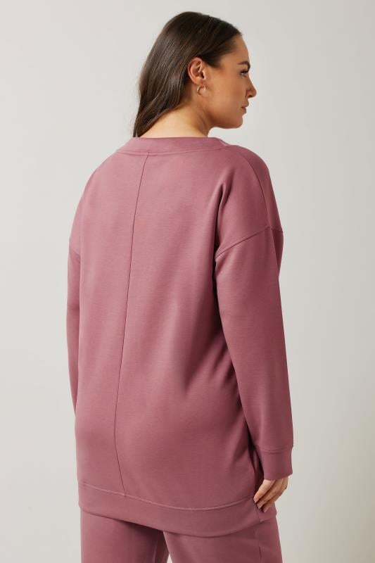 Evans EVANS Curve Pink Luxe Zip Detail Sweatshirt
