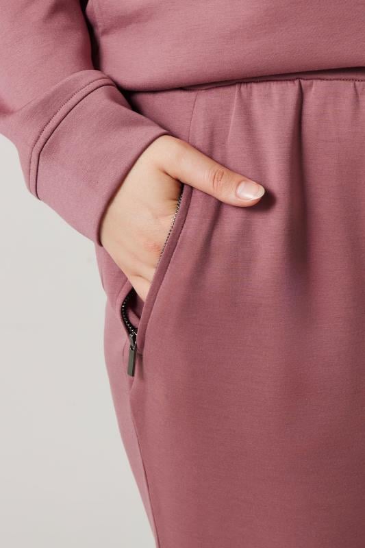 Evans EVANS Curve Pink Luxe Zip Pocket Joggers