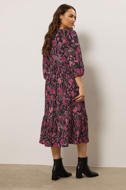 Evans EVANS Curve Pink Paisley Print Wrap Dress