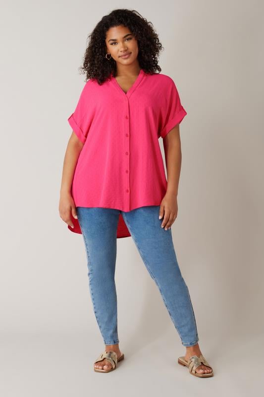 Evans EVANS Curve Pink Short Sleeve Blouse