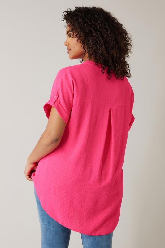 Evans EVANS Curve Pink Short Sleeve Blouse