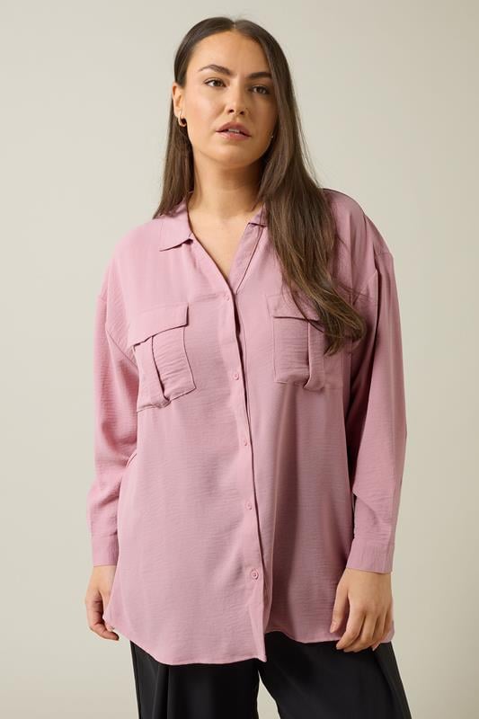 evans EVANS Curve Pink Utility Pocket Shirt
