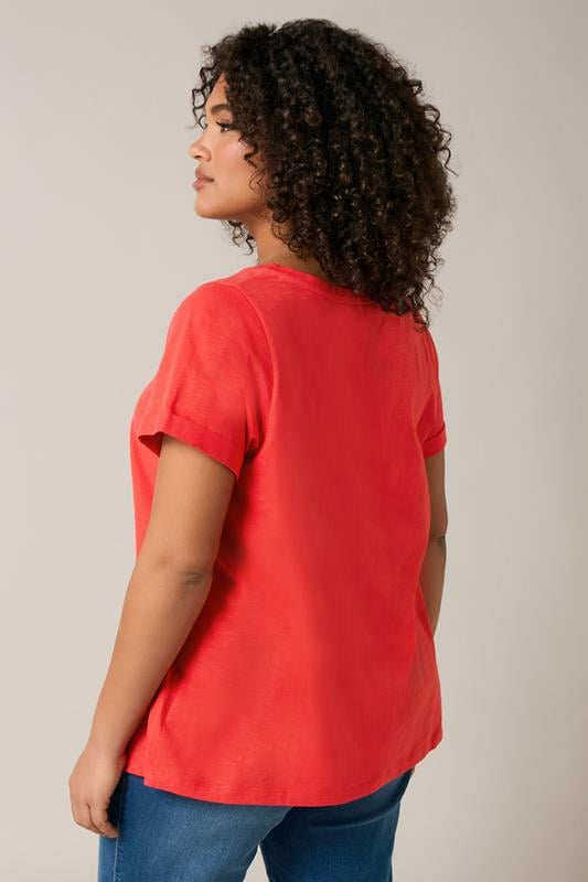 Evans EVANS Curve Poppy Red Premium Cotton T-Shirt