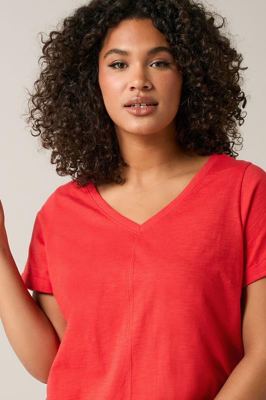 Evans EVANS Curve Poppy Red Premium Cotton T-Shirt