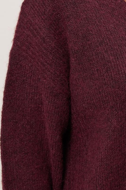 Evans EVANS Curve Purple Knitted V-Neck Jumper
