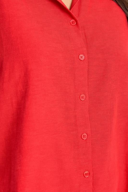 Evans EVANS Curve Red Linen Shirt