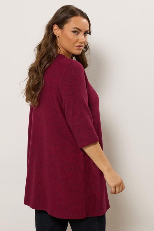 Evans EVANS Curve Red Zip Front Stud Detail Top