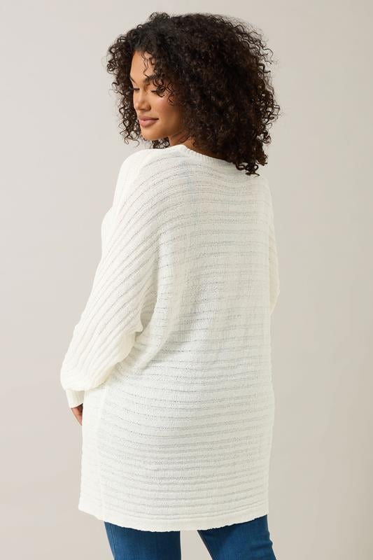 Evans EVANS Curve White Batwing Sleeve Jumper