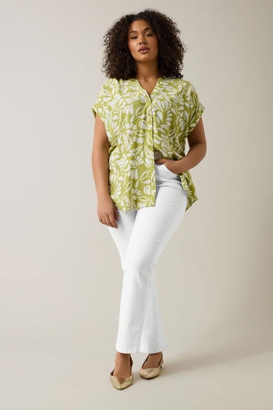 evans EVANS Curve White Denim Straight Leg Jeans