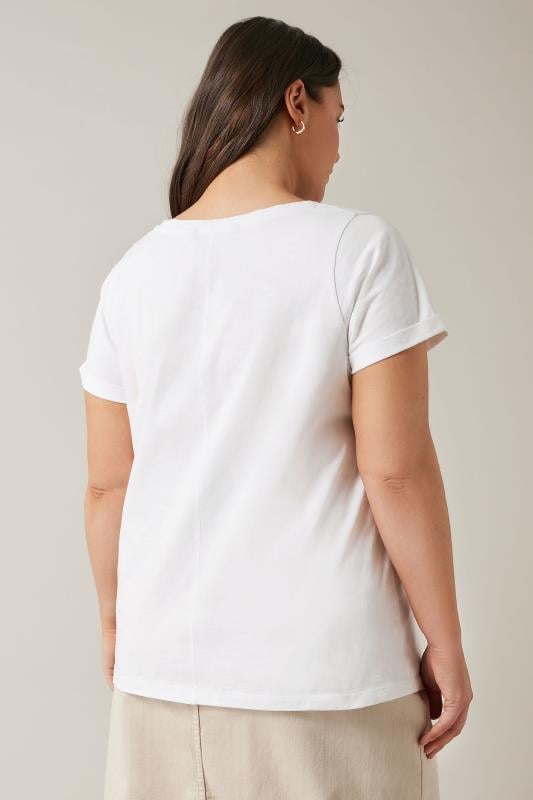Evans EVANS Curve White Pure Cotton T-Shirt