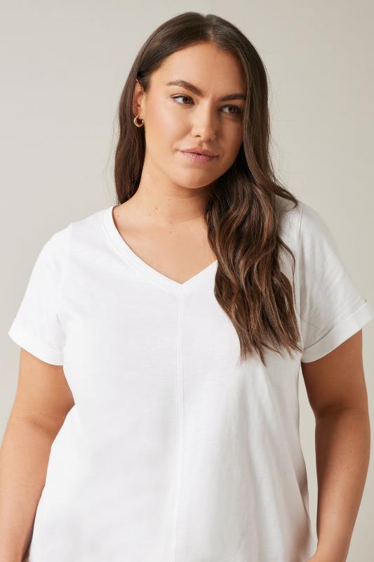 evans EVANS Curve White Pure Cotton T-Shirt