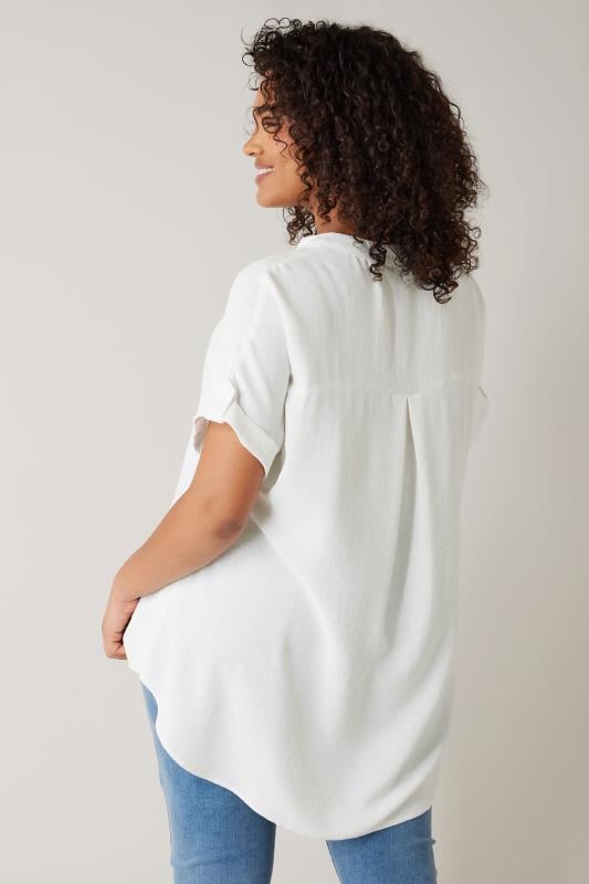 Evans EVANS Curve White Short Sleeve Blouse