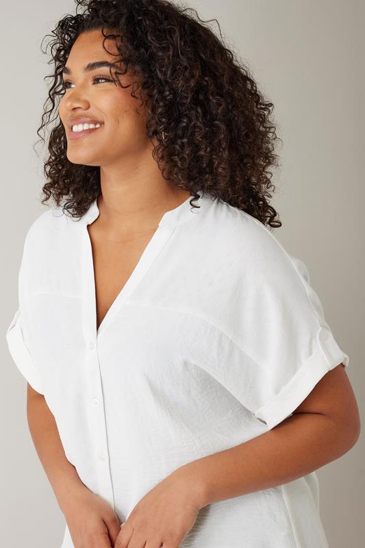 Evans EVANS Curve White Short Sleeve Blouse