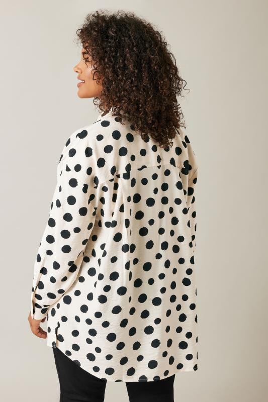 Evans EVANS Curve White Spot Print Oversized Shirt