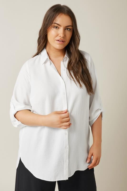 Evans EVANS Curve White Tab Sleeve Shirt