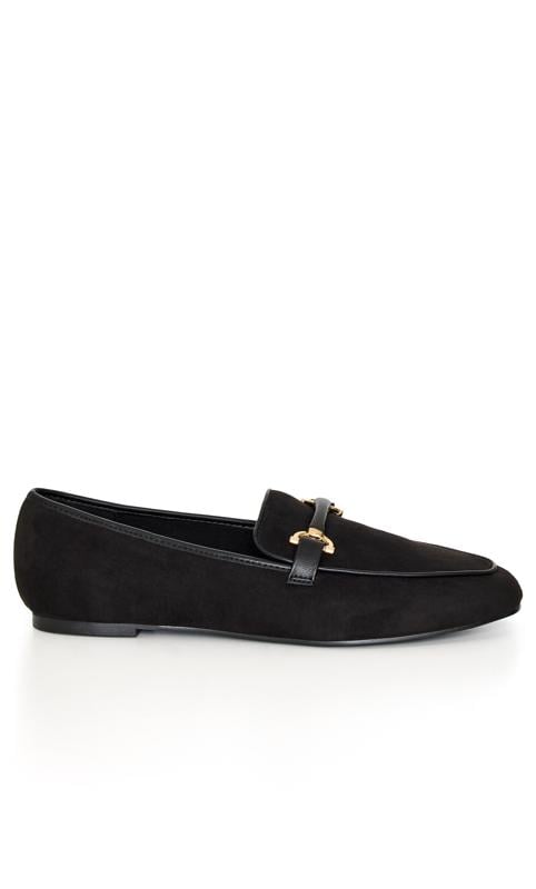 Evans Evans Faux Suede Black Loafer