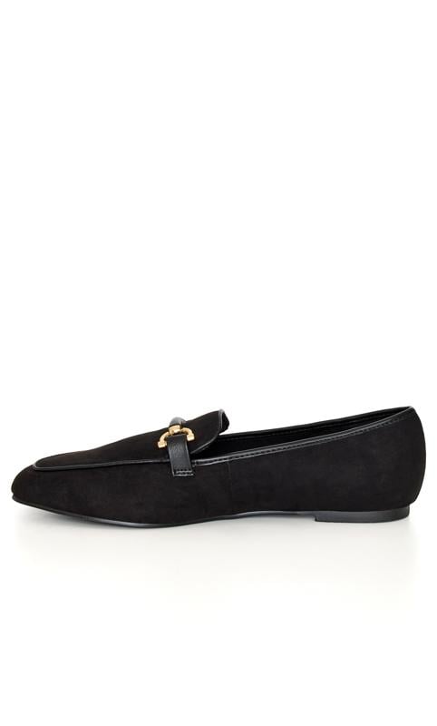 Evans Evans Faux Suede Black Loafer