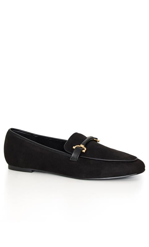 evans Evans Faux Suede Black Loafer