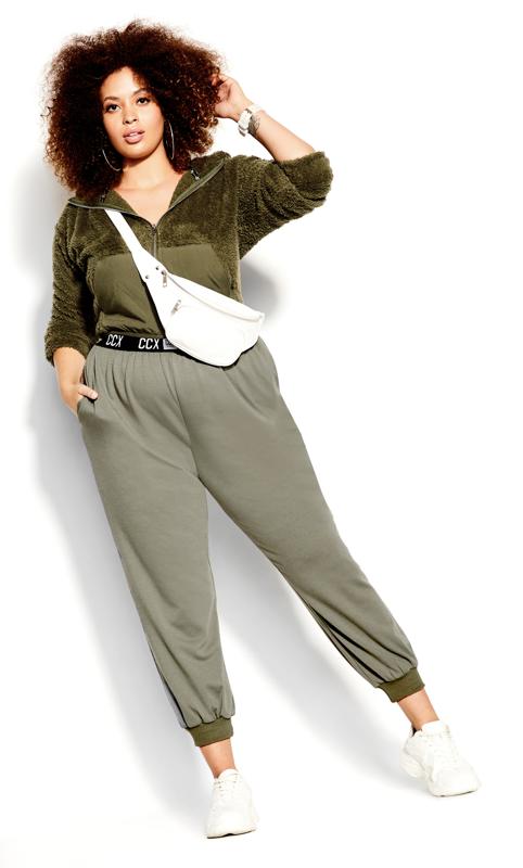 Evans Evans Green Cropped Teddy Jacket