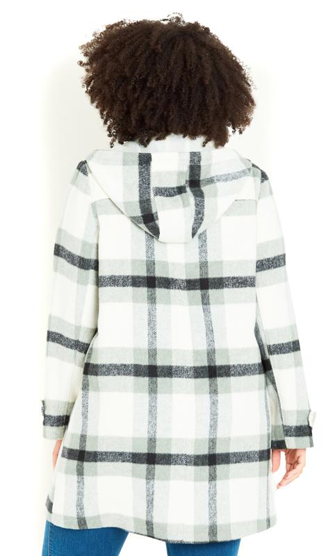 Evans Evans Green Hooded Check Coat