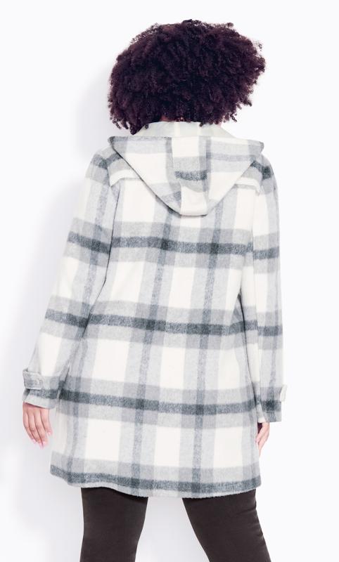 Evans Evans Grey Check Hooded Jacket