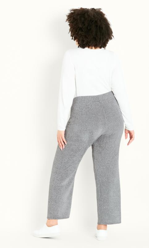 Evans Evans Grey Knitted Chenille Wide Leg Jogger