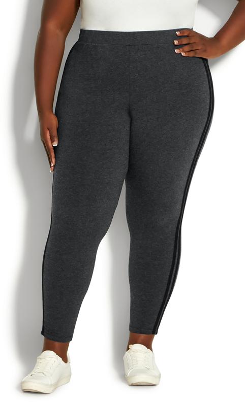 Evans Evans Grey Stripe Legging