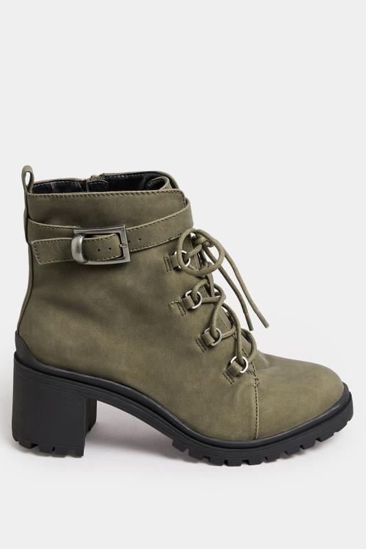 Evans Evans Khaki Green Heeled Hiker Boot