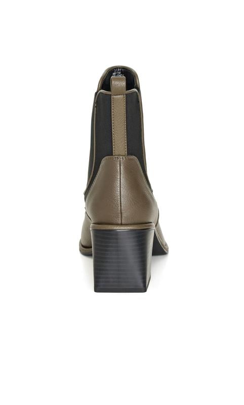 Evans Evans Khaki Pull On Heeled Chelsea Boot