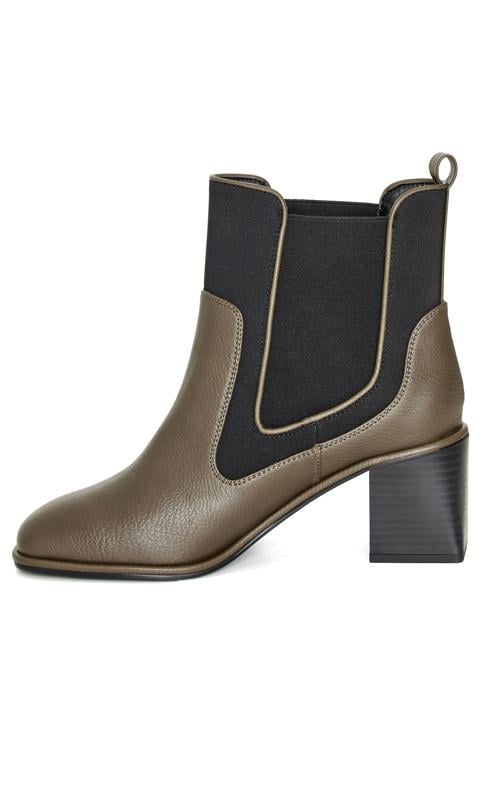 Evans Evans Khaki Pull On Heeled Chelsea Boot