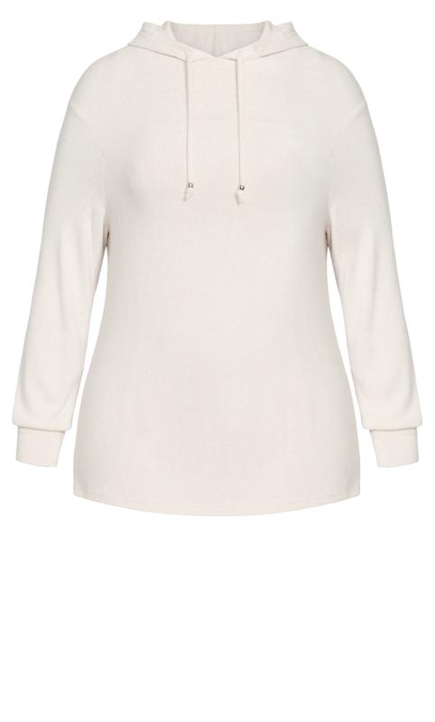 Evans Evans Natural Beige Knitted Hoodie