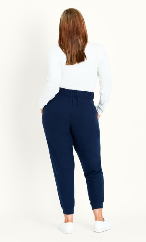 Evans Evans Navy Blue High Waisted Joggers