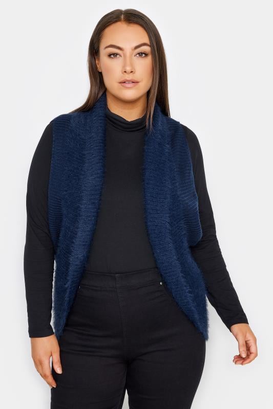 evans Evans Navy Blue Knitted Gilet