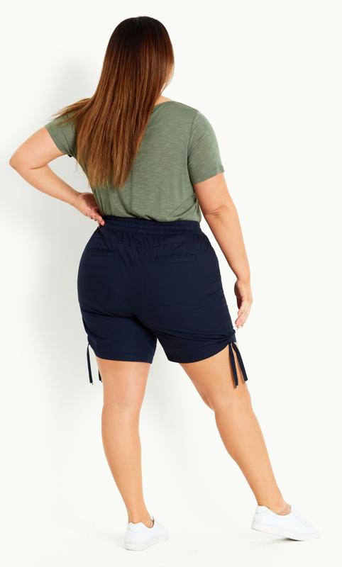Evans Evans Navy Tie Detail Poplin Short