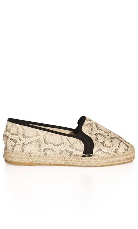 Evans Evans Neutral WIDE FIT Snake Espadrille