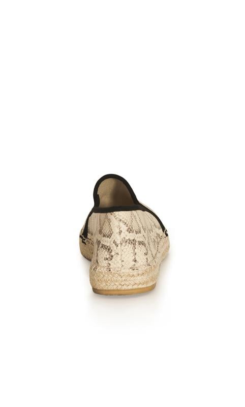 Evans Evans Neutral WIDE FIT Snake Espadrille