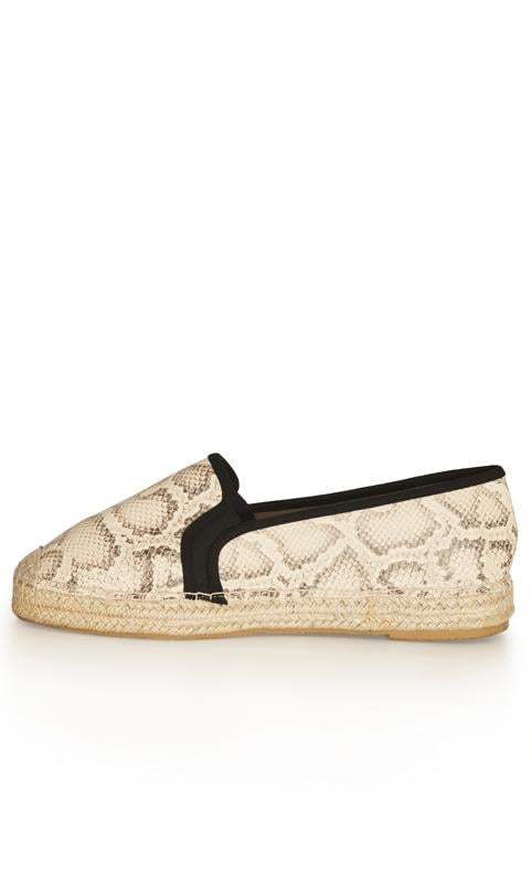Evans Evans Neutral WIDE FIT Snake Espadrille