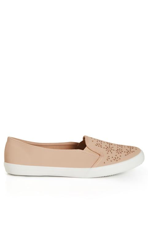 Evans Evans Pink Floral Slip On Trainers