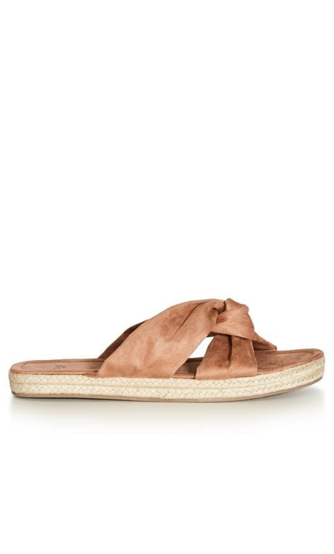 Evans Evans Tan Twisted Knot Espadrille Sandal