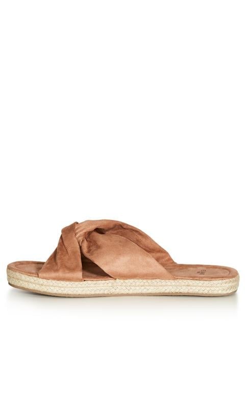 Evans Evans Tan Twisted Knot Espadrille Sandal