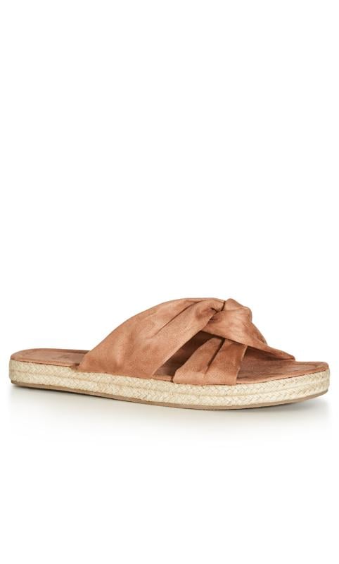 evans Evans Tan Twisted Knot Espadrille Sandal