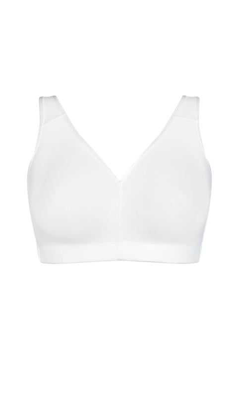 Evans Evans White Comfort Cotton Non-Wired Bra
